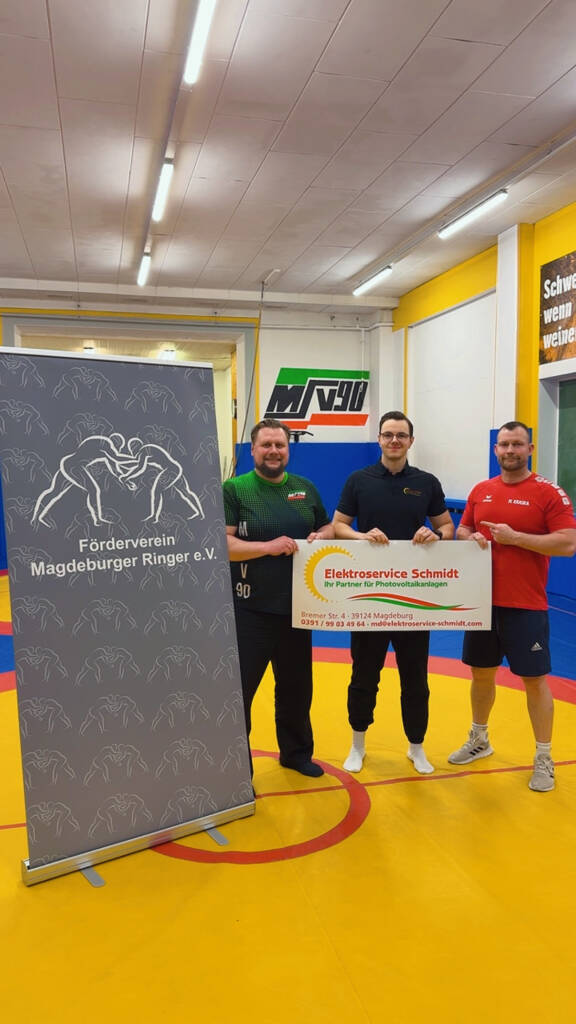 Elektroservice Schmidt spendet 500 Euro zur Förderung des Ringernachwuchses beim MSV 90 Ringen e.V. in Magdeburg.